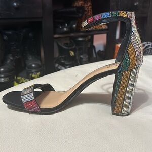 National concepts rainbow glitter heel 9.5M
